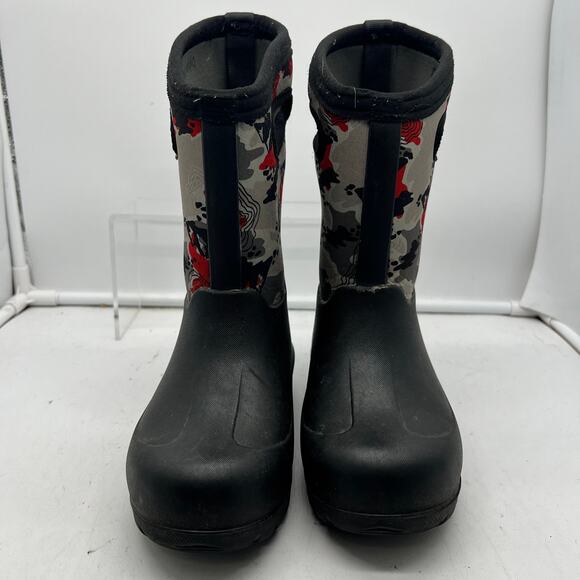 Bogs Boots Kids Youth 12 Neo Classic Camouflage Winter Snow Red Gray - Picture 2 of 9